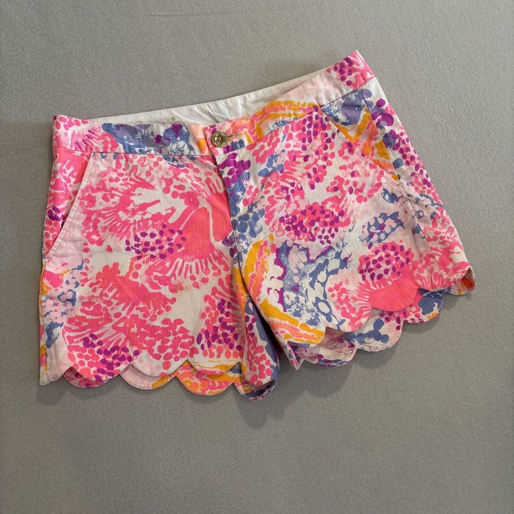 Lilly Pulitzer Sz 2 Buttercup Shorts Bright Multicolor Cotton EXCELLENT‎ & FUN